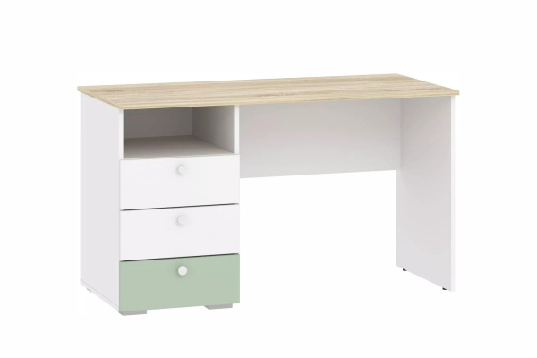 НМ 041.40 Стол письменный ("Банни", Меренга, Макарун, Белый, Дуб сонома)