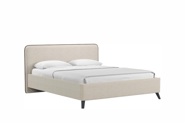 Миа 160 Кровать двойная НР (Bravo white (светло-бежевый), Лайт 10)  (комплект без подъемного механи)