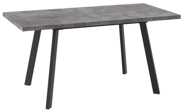 Стол BORG-120, раздвижной 120(160)*80, Дымчатая керамика/Черный