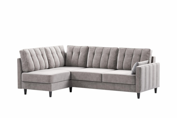 Диван - кровать угловой Арно (Арт. ТД 563 Лаки 02 (серый жемчуг), Лаки 02 (серый жемчуг), Vertical