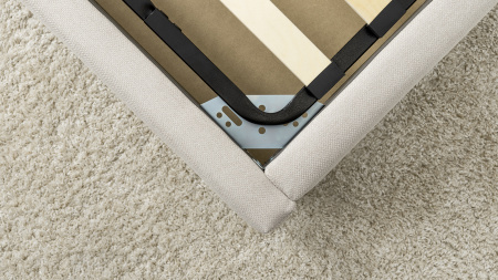 Миа 160 Кровать двойная НР (Bravo white (светло-бежевый), Лайт 10) + Дно кроватное 1600 МДФ + Механи