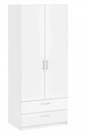 8.024 Шкаф 2-х дверный с ящиками без зеркала 1005х2380х540 Белый глянец(белый, белый глянец, Лотос 