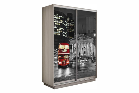 Шкаф купе (фотопечать) - 140 Шимо Светлый/Ночной Лондон
