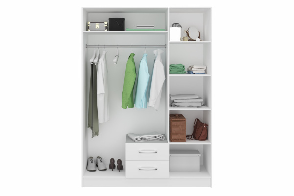 С5.14 Шкаф 3-х дверный без зеркала 1510х1995х540(белый, белый, Лотос 128)