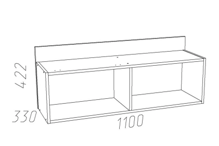 НМ 011.38 М1 Полка ("Акварель", Капучино, Дуб Сонома)