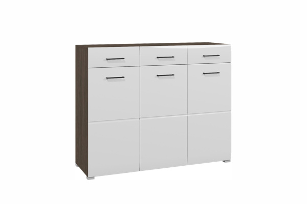 Комод "Ненси" Фасад Белый глянец + Корпус венге
