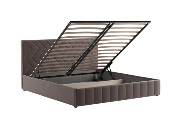 Милана 180 Кровать двойная НР (Tenerife espresso (серо-коричневый), Tenerife espresso (серо-коричнев