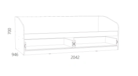 НМ 041.50 Кровать ("Фанк", Белый (КМ),Дуб Сонома)