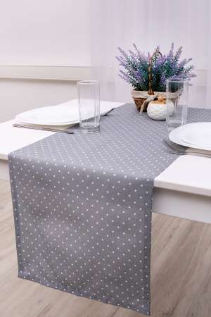 Дорожка декоративная  40х145  "Радушная хозяйка (Традиция)" (Горошек серый)