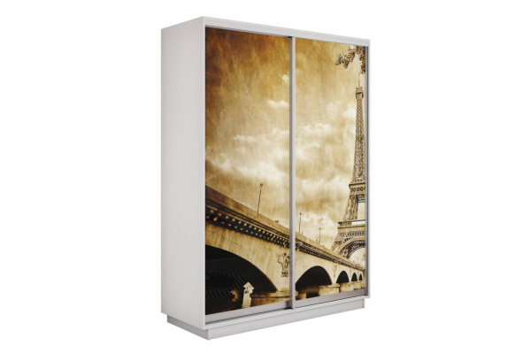 Шкаф купе (фотопечать) - 120 Белый Снег/Париж