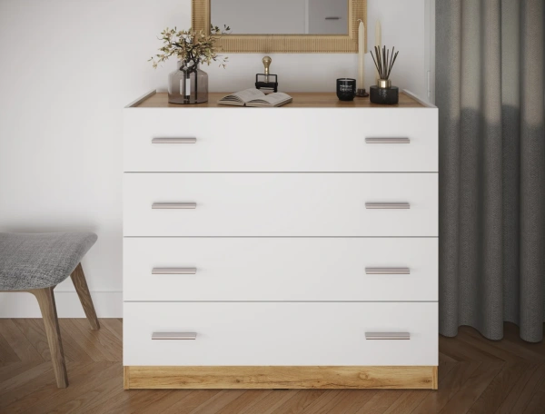 FRESCO комод КМ-100(N) Белый/Дуб Вотан