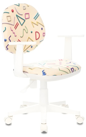 Кресло компьютерное детское Бюрократ CH-W356AXSN/STICK-BG ткань песочная с рисунком Sticks 02 590*58