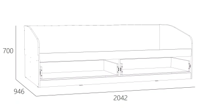 НМ 041.50 Кровать ("Фанк", Белый (КМ),Дуб Сонома)