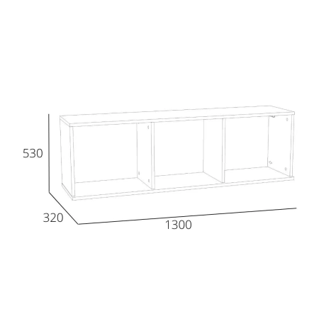 НМ 041.46 Полка (Банни, Макарун, Белый, Дуб Сонома)
