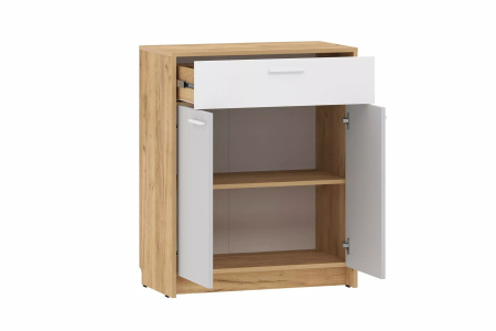 НМ 013.76 Тумба ("Нортон", Серый Камень, Белый Фасадный, Дуб Крафт Золотой)