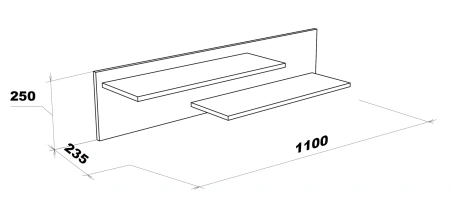 GLOSS полка навесная Белый/Белый глянец