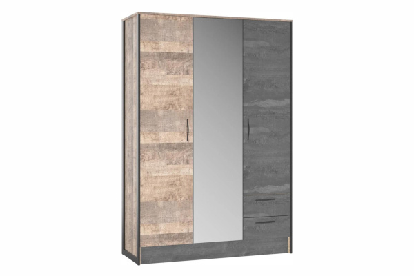 HUGO шкаф 3-х дверный Дуб Гранж/Железный камень 