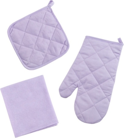Набор для кухни 3 предмета "Цвет Эмоций" (рукавичка-прихватка, прихватка, полотенце) (Лаванда)