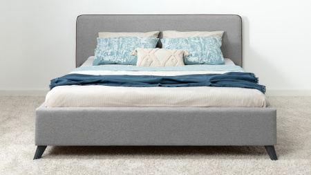 Миа 160 Кровать двойная НР (Bravo grey (серый), Лайт 10) (кровать/дно/механизм/основани