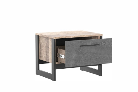 HUGO тумба прикроватная ТИП-2 Дуб Гранж/Железный камень 