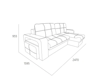 Диван-кровать угловой "SMART" Б4-2Т-1Пф-Б3 СК (Sherlock 932)
