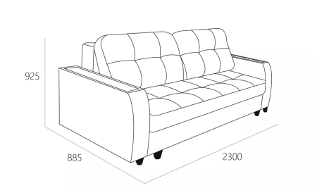 Диван кровать Нью-Йорк 3Т СК (Луна 25 браун)