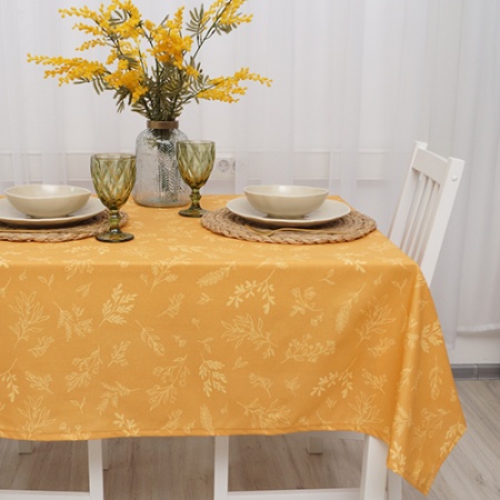 Скатерть декоративная  145х145 "Радушная хозяйка (Традиция)" (Ботаника охра)