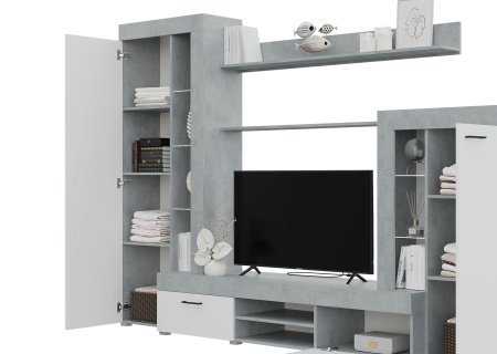 59ГДББ Гостиная "Дельта" ЛДСП (Бетон-белый)