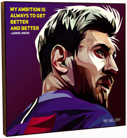 Постер на деревянной основе Месси, 25*25 см