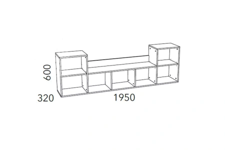 НМ 011.38-01 М1 Полка ("Фанк", Белый (КМ), Дуб Сонома)