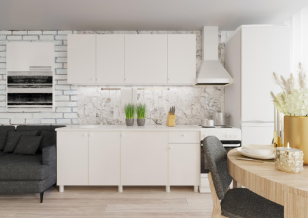 Кухня "POINT 180" (белый) (корпус белый + фасад белый)