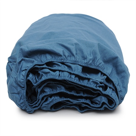 Простыня на резинке поплин 120*200*20, (Голубая сталь) ВБ