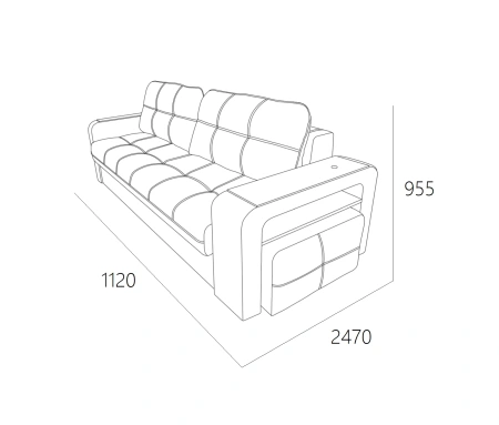 Диван-кровать "SMART" Б3-3т-Б4 СК (Sherlock 975)