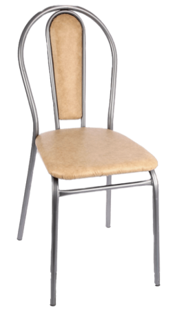 Стул металлический с мягкой спинкой (титан бежевый)