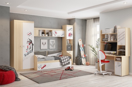 Кровать "Энерджи" (дуб сонома/белый)