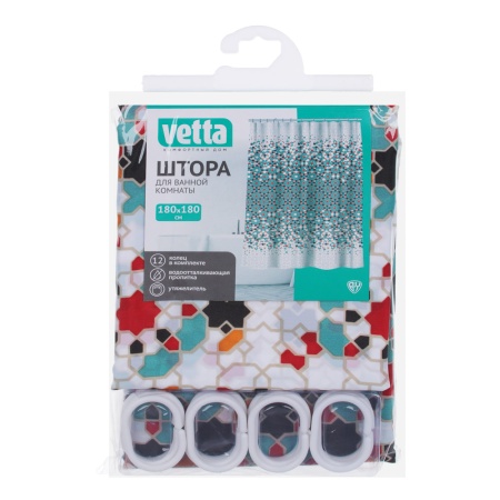 VETTA Шторка для ванной, полиэстер, 180x180см, "Франко", 4 дизайна 461-534