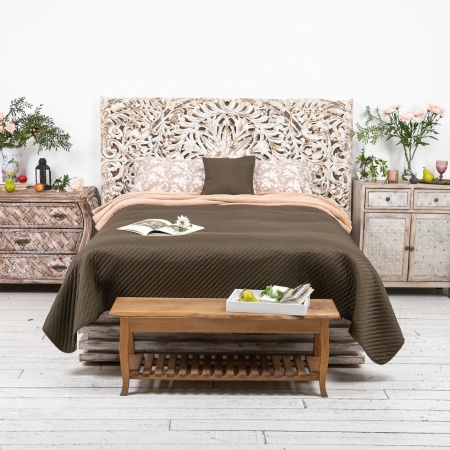 PROVANCE Покрывало стеганое однотонное 200х220см, 100% полиэстер, коричневый MP 486-119