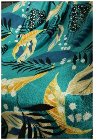 Плед-покрывало 150*200 микрофибра, набивной Голубые листики