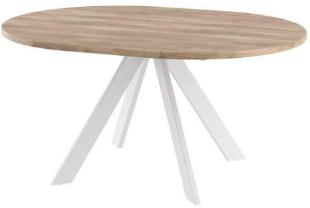 Стол RONDO-100, круглый раздвижной 100(135), Дуб каньон/Белый (1 упак)