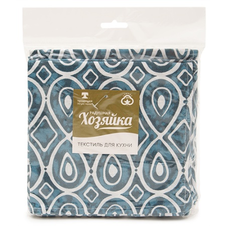 Набор салфеток декоративных 35*35 (6шт) "Радушная хозяйка" (орнамент белый) 