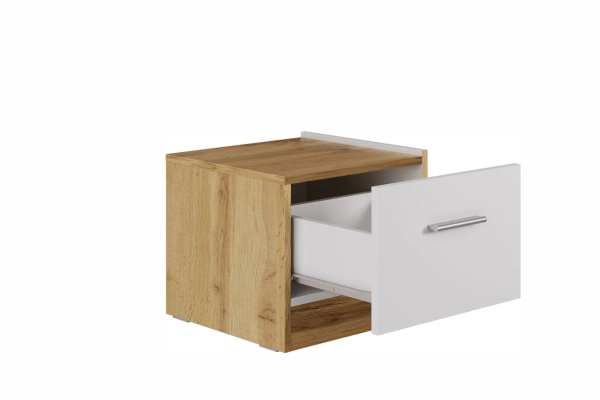 FRESCO тумба прикроватная(правая) Белый/Дуб Вотан