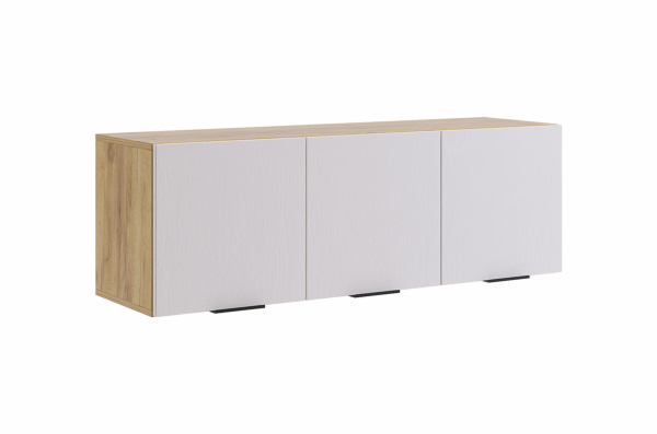 Антресоль трехдверная "Бери" (дуб крафт золотой/белое дерево)