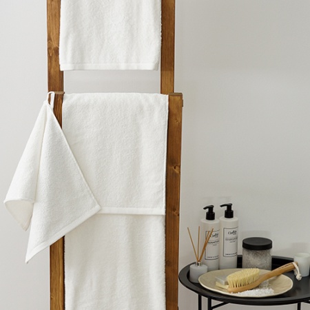 Махровое полотенце GINZA 70х140, 100% хлопок, 450 гр/кв.м (Молочно-белый 10131010/191222/3546453, У