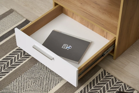 Лайт Стол письменный 03.243 Н (Дуб Золотой CRAFT, Белый премиум)