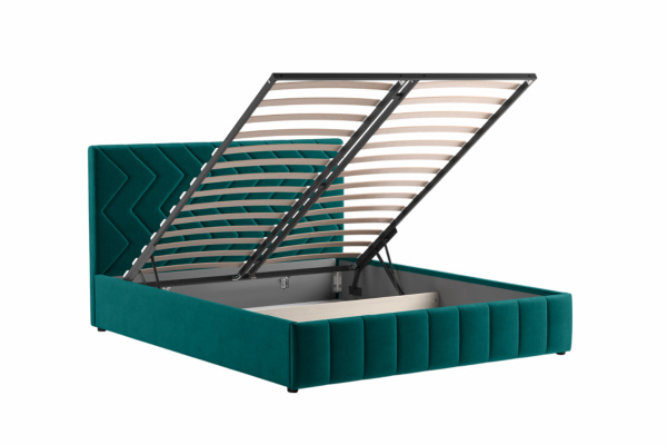 Милана 160 Кровать двойная НР (Tenerife izumrud (сине-зелёный) (комплект)