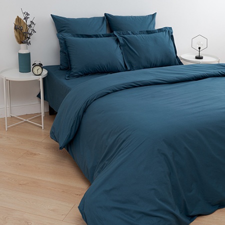 Простыня "Цвет Эмоций" 180х217, поплин, 100% хлопок (Голубая сталь)