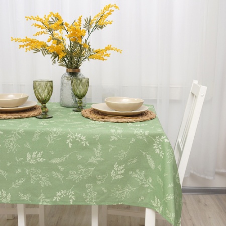 Скатерть декоративная  145х145 "Радушная хозяйка (Традиция)" (Ботаника грин)
