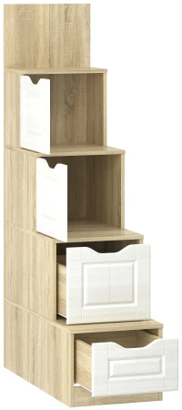 НМ 011.64 Х Стеллаж Оливия Белое Дерево, Дуб Сонома