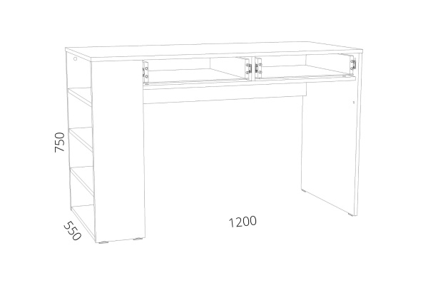 НМ 041.19 Стол письменный  Акварель, "Фанк" Дуб сонома, дуб сонома