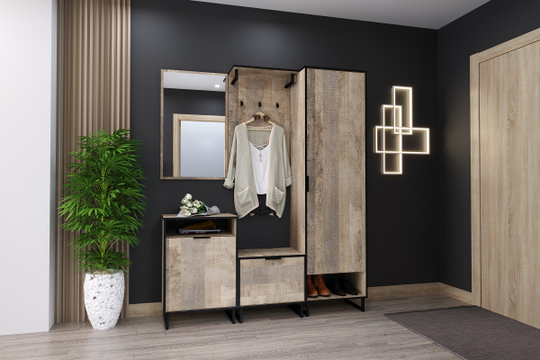 НМ 013.27 Тумба для обуви ("Фолк", Дуб Гранж Песочный)